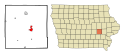 Iowa County Iowa Incorporated and Unincorporated areas Williamsburg Highlighted